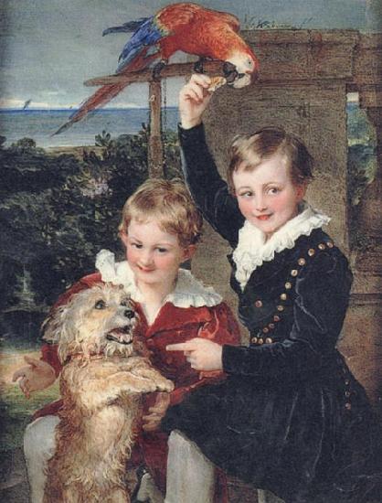 William Charles Ross Prince Ernest and Prince Edward of Leiningen oil painting image